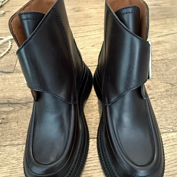 Ganni Chocolate Brown Buckle Boots w/ Black Sole - Picture 7 of 7